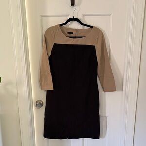Talbots Black and Tan Long Sleeve Dress